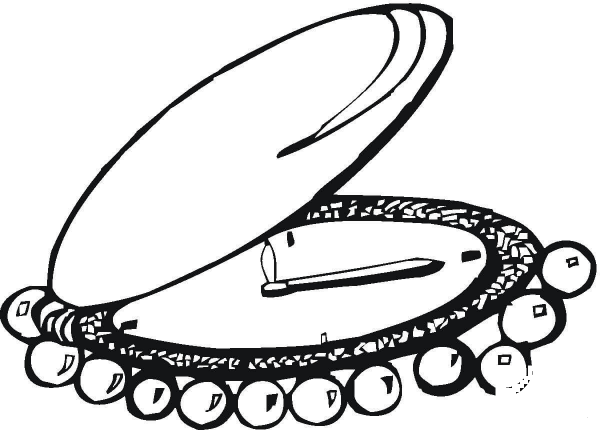 Pocket Watch With Pearls  coloring page image