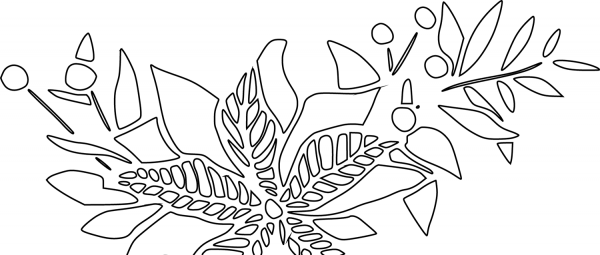 Poinsettia and Mistletoe coloring page image