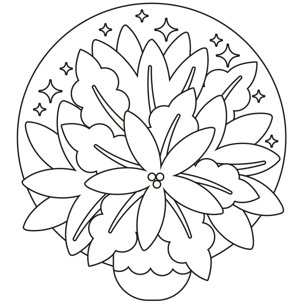 Poinsettia coloring page image