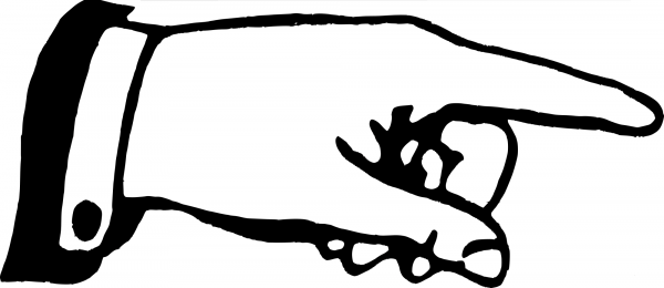Pointing Hand coloring page image