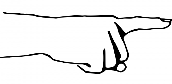 Pointing Hand coloring page image