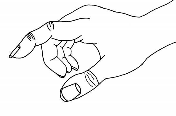 Pointing Hand coloring page image