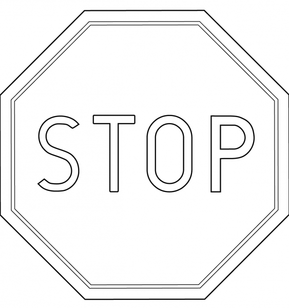 Poland Stop Road Sign B-20 coloring page image