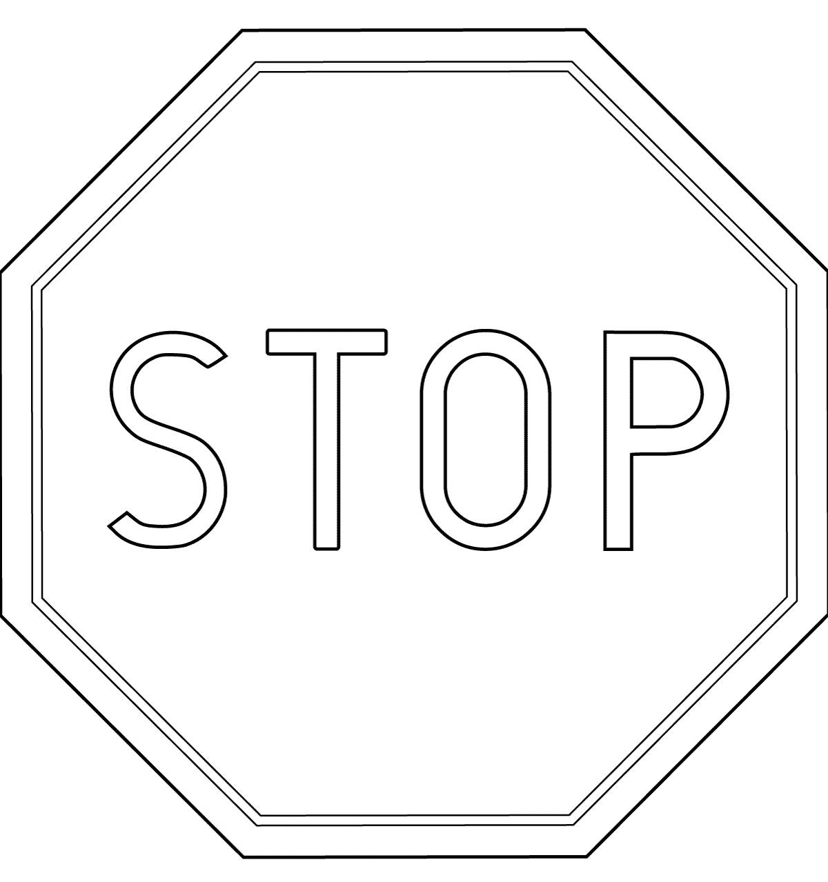 Poland Stop Road Sign B-20 coloring page - ColouringPages