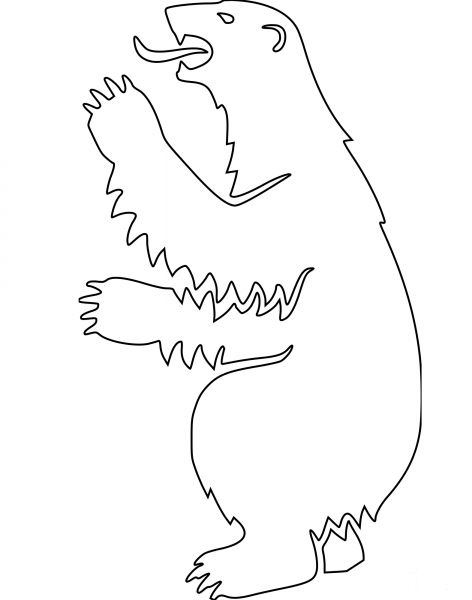 Polar Bear coloring page image