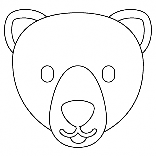 Polar Bear Face Emoji coloring page image