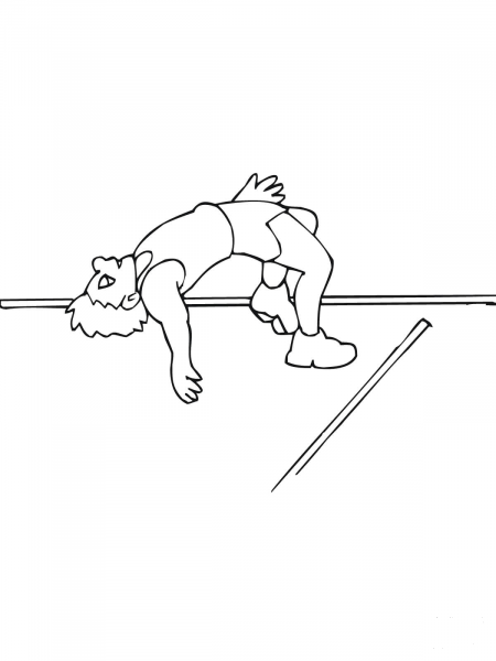 Pole Vault Jump coloring page image
