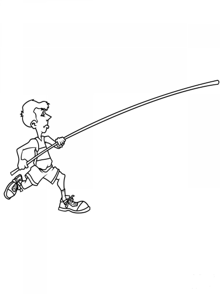 Pole Vault Run Up coloring page image