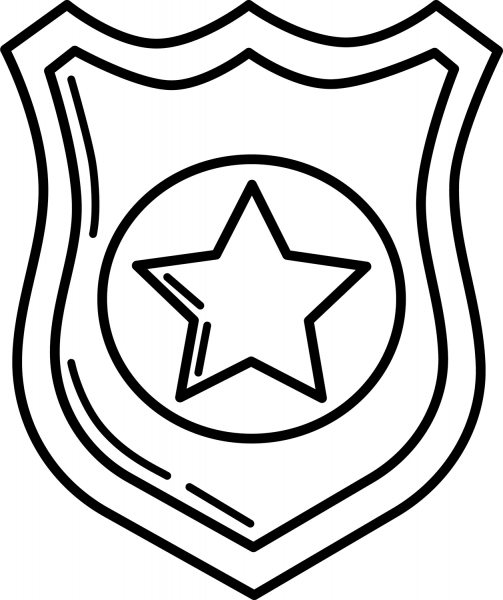 Police Badge coloring page image