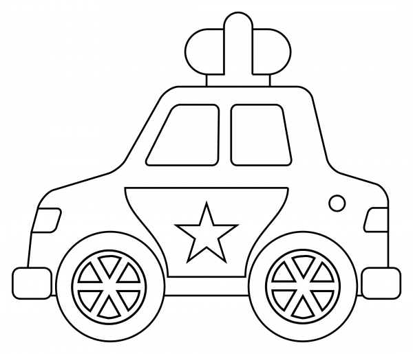 Police Car coloring page image