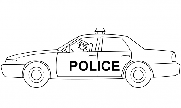 Police Car coloring page image