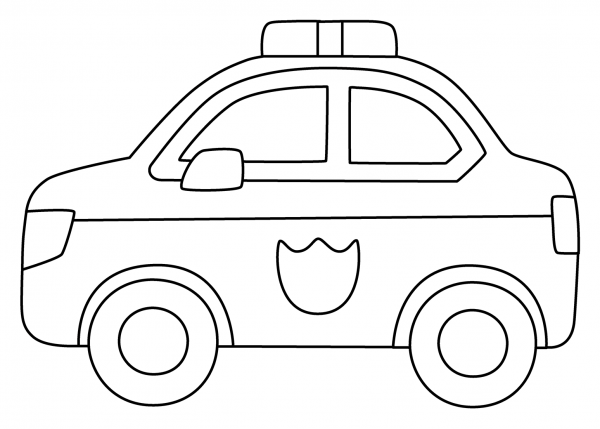 Police Car Emoji coloring page image