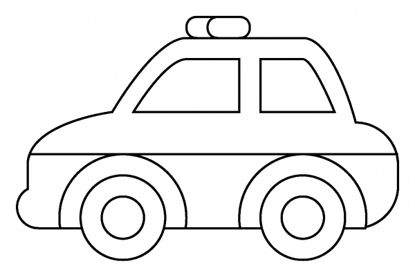 Police Car Emoji coloring page image