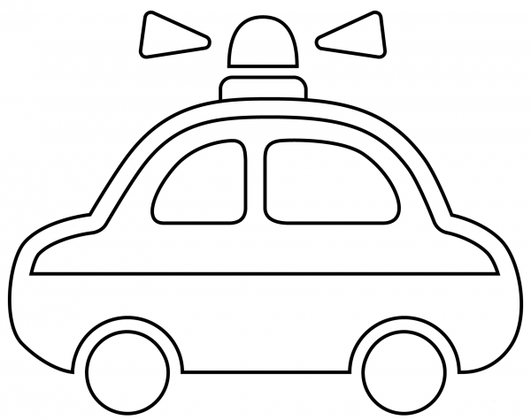 Police Car Emoji coloring page image