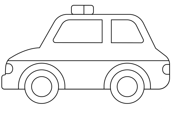 Police Car Emoji coloring page image