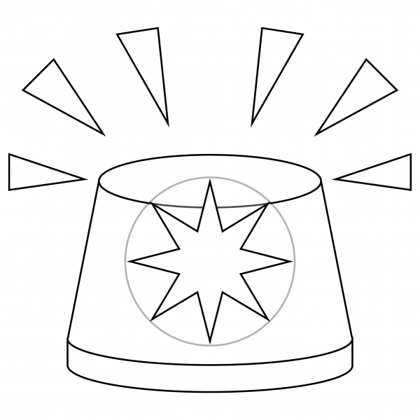 Police Car Light coloring page image