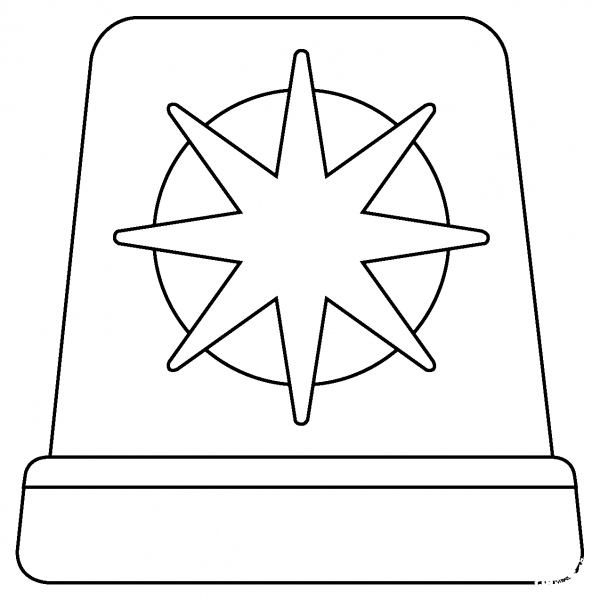Police Car Light Emoji coloring page image