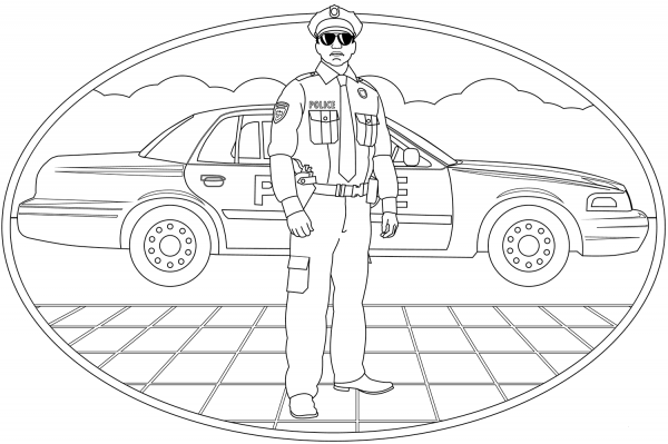 Police coloring page image