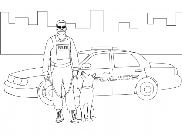 Police coloring page image