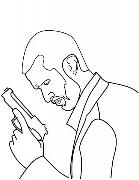 Police Detective coloring page image