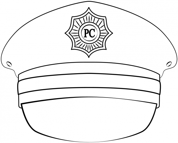Police Hat coloring page image