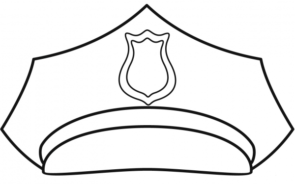 Police Hat Coloring Page Colouringpages