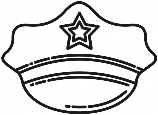 Police Hat coloring page image