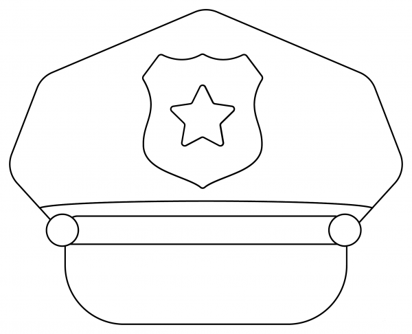 Police Hat coloring page image