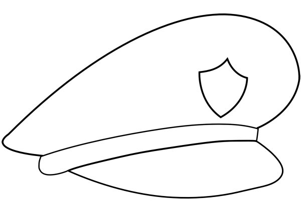 Police Hat coloring page image