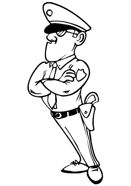 Police Officer coloring page image