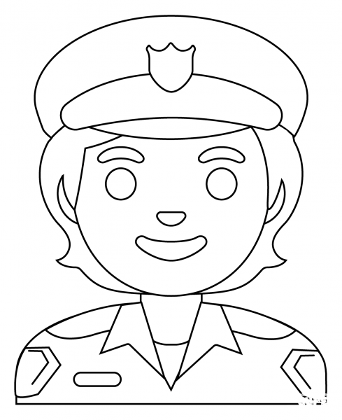 Police Officer Emoji coloring page image