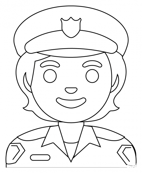 Police Officer Emoji coloring page image