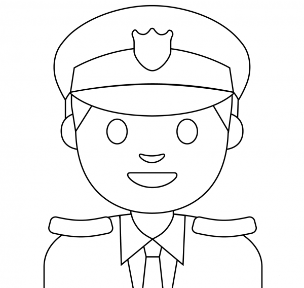 Police Officer Emoji coloring page image