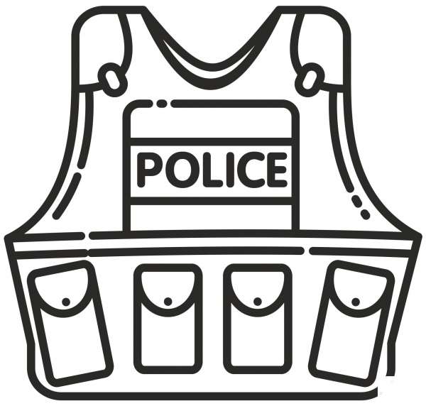 Police Vest coloring page image