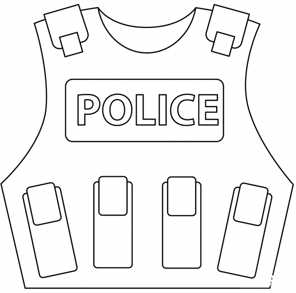 Police Vest coloring page image