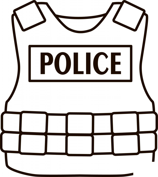 Police Vest coloring page image