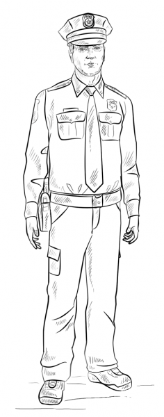 Policeman coloring page image