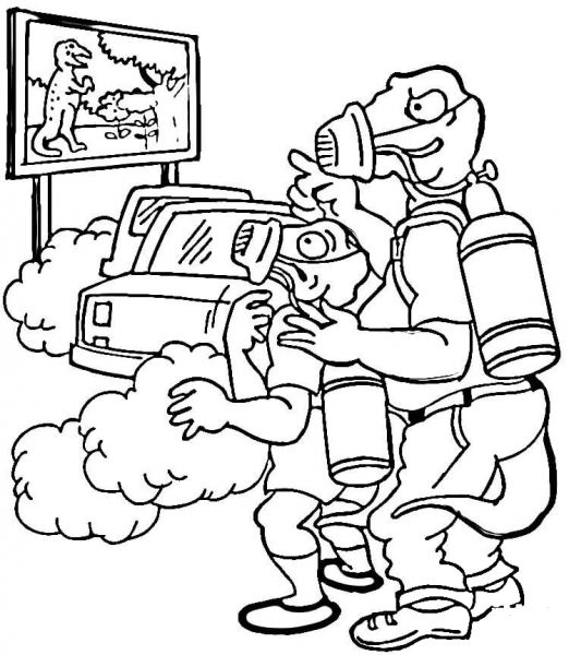 Pollution  coloring page image