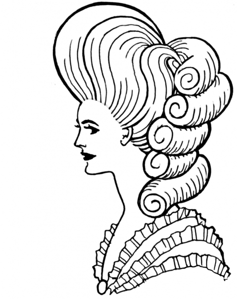 Pompadour Hairstyle coloring page image