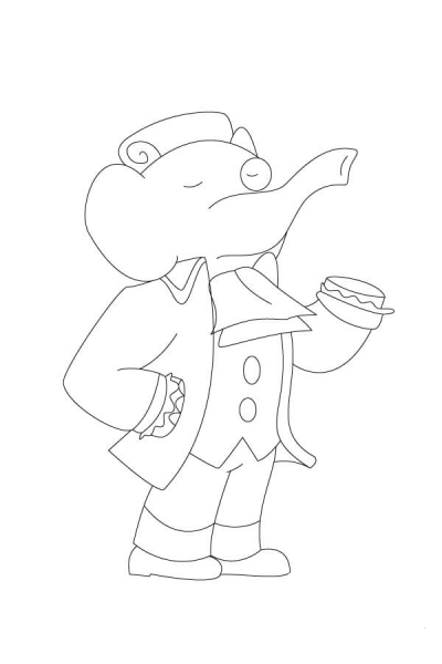 Pompadour with his Monocle coloring page image