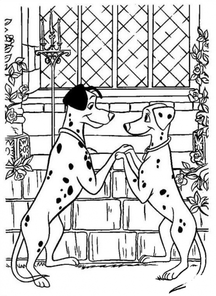 Pongo Loves Perdita  coloring page image