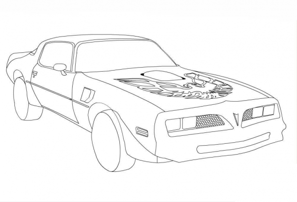 Pontiac Firebird 1977 Trans AM coloring page image