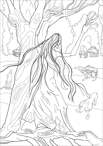 Pontianak coloring page image