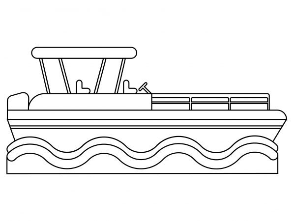 Pontoon Boat coloring page image