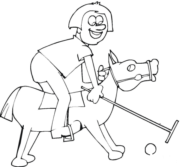 Pony and Boy  coloring page image