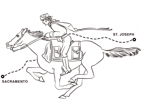 Pony Express coloring page image