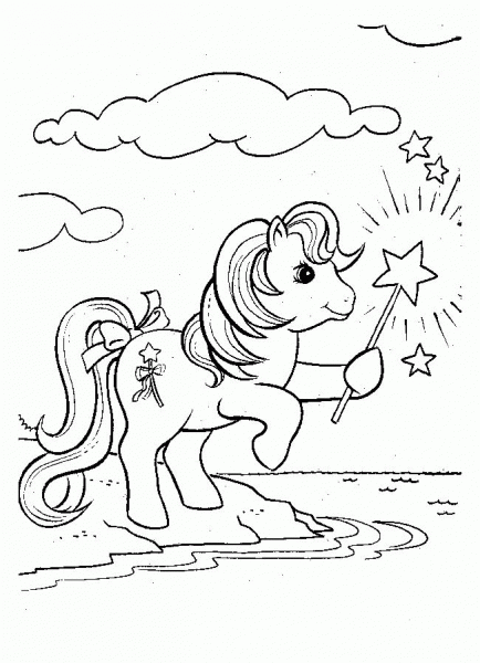 Pony Got Magic Stick  coloring page image