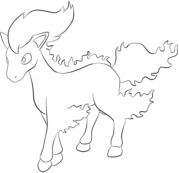 Ponyta coloring page image