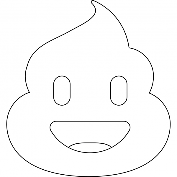 Poo Face Emoji coloring page image