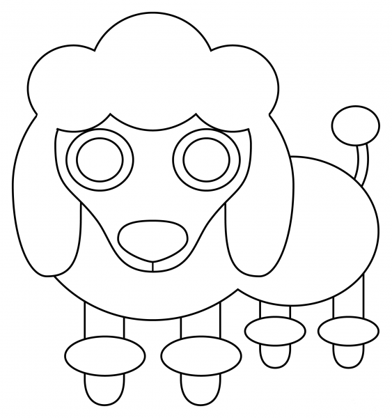 Poodle coloring page image